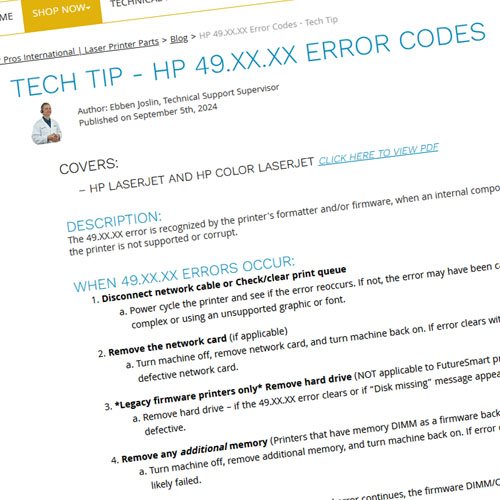 HP 49.XX.XX Tech Tip