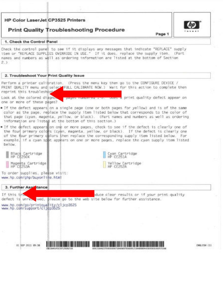 Lines caused by faulty ITB