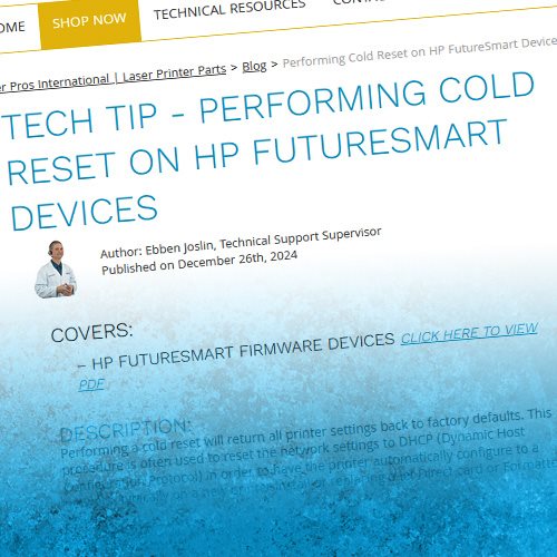 Performing Cold Reset on HP FutureSmart Devices