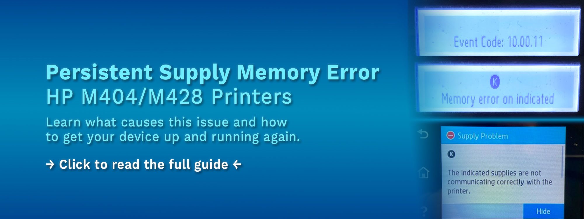 HP Persistent Supply Memory Error M404 M428