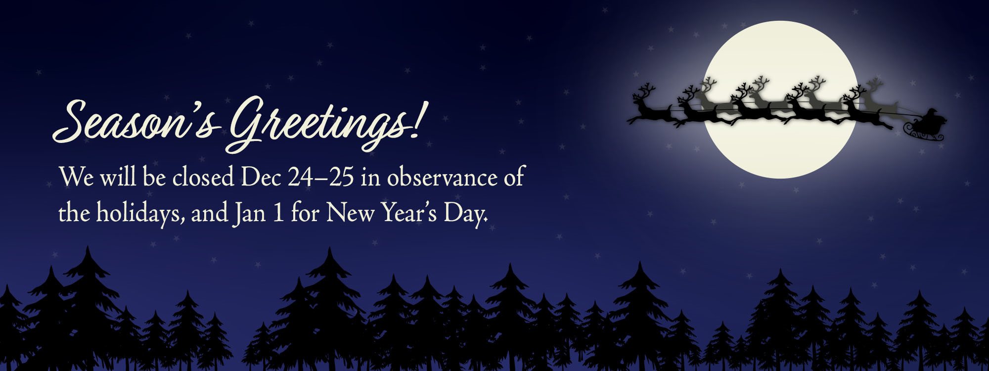 LPI will be closed Dec 24-25 and Jan 1